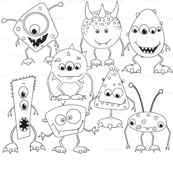 600x600 Monsters Coloring Page Monsters, Child And Scary Monsters