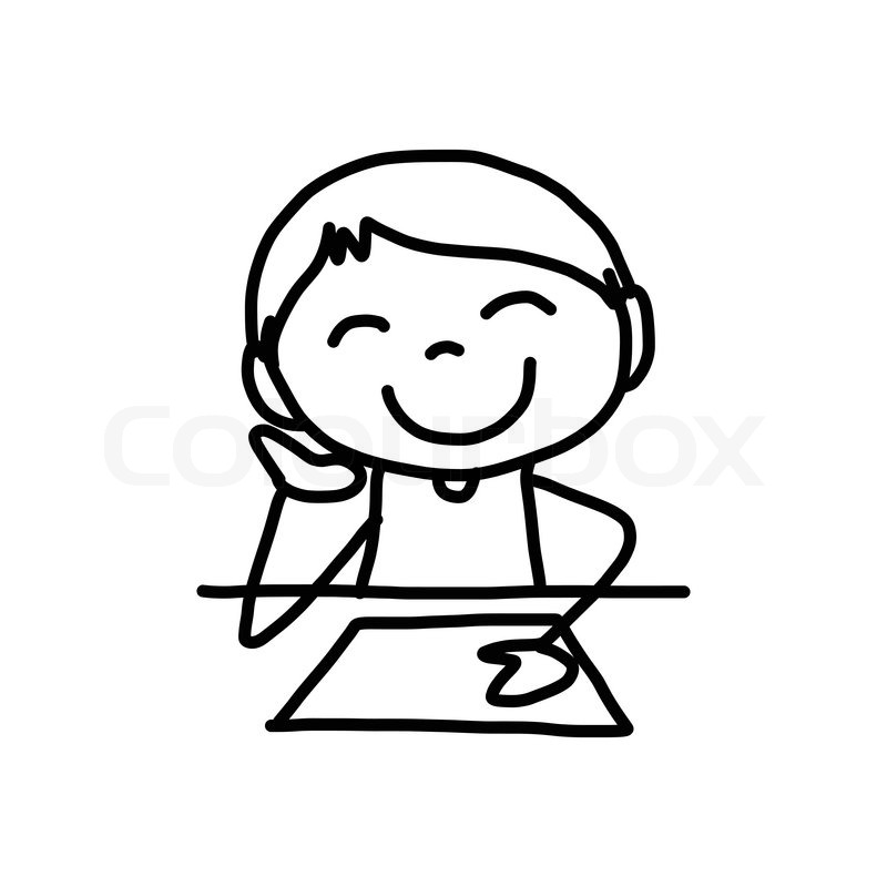 800x800 Hand Drawing Cartoon Concept Happy Kids Playing Stock Vector