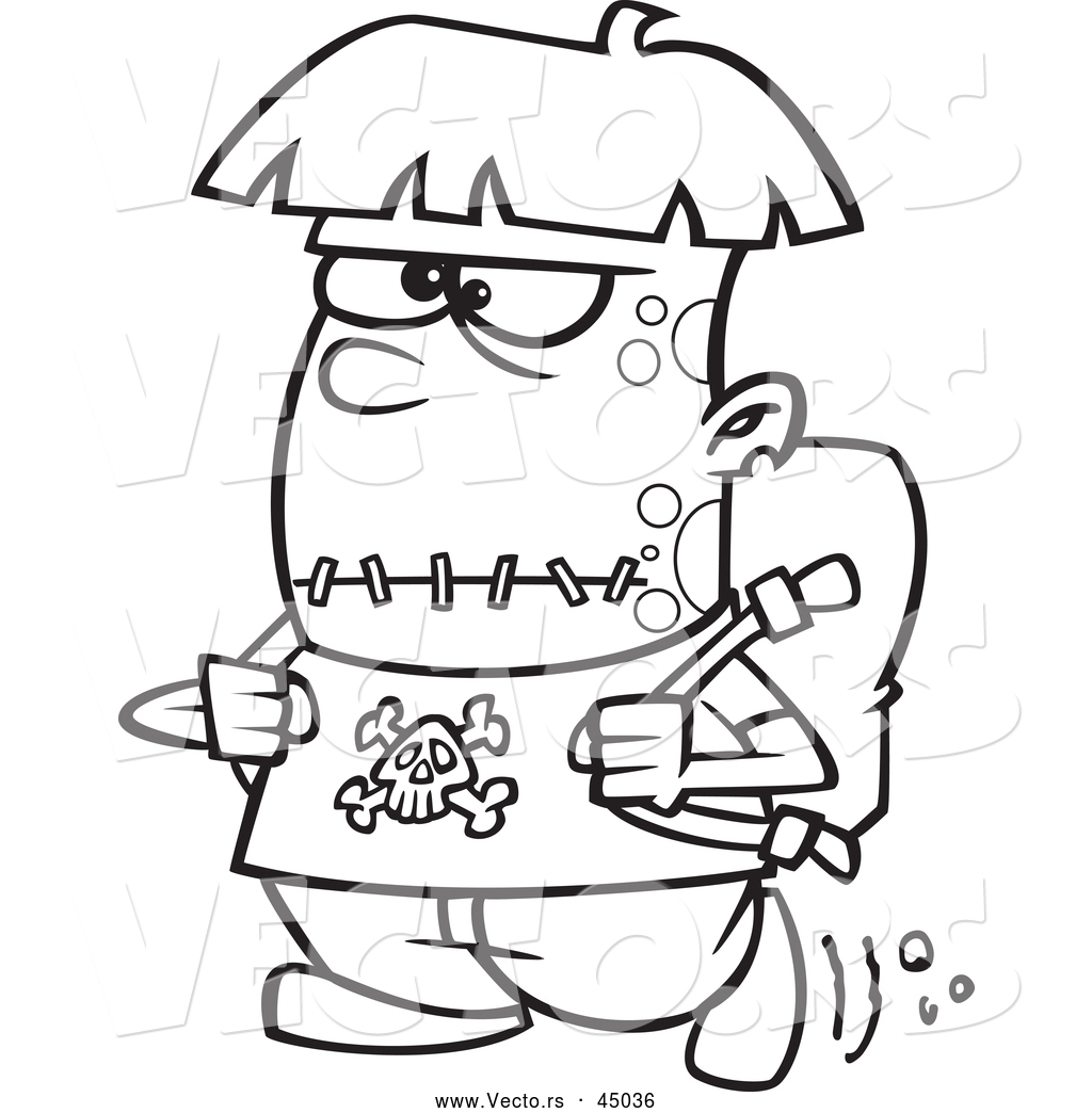 1024x1044 Vector Of A Cartoon Frankenstein Kid Walking To School