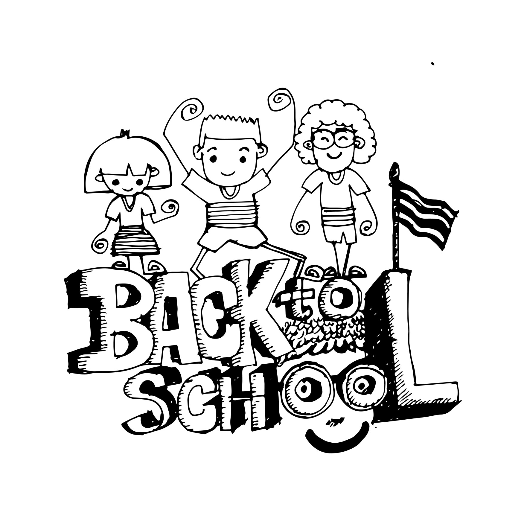 1752x1752 Doodle Kid Back To School Icon Hand Draw Illustration Design By