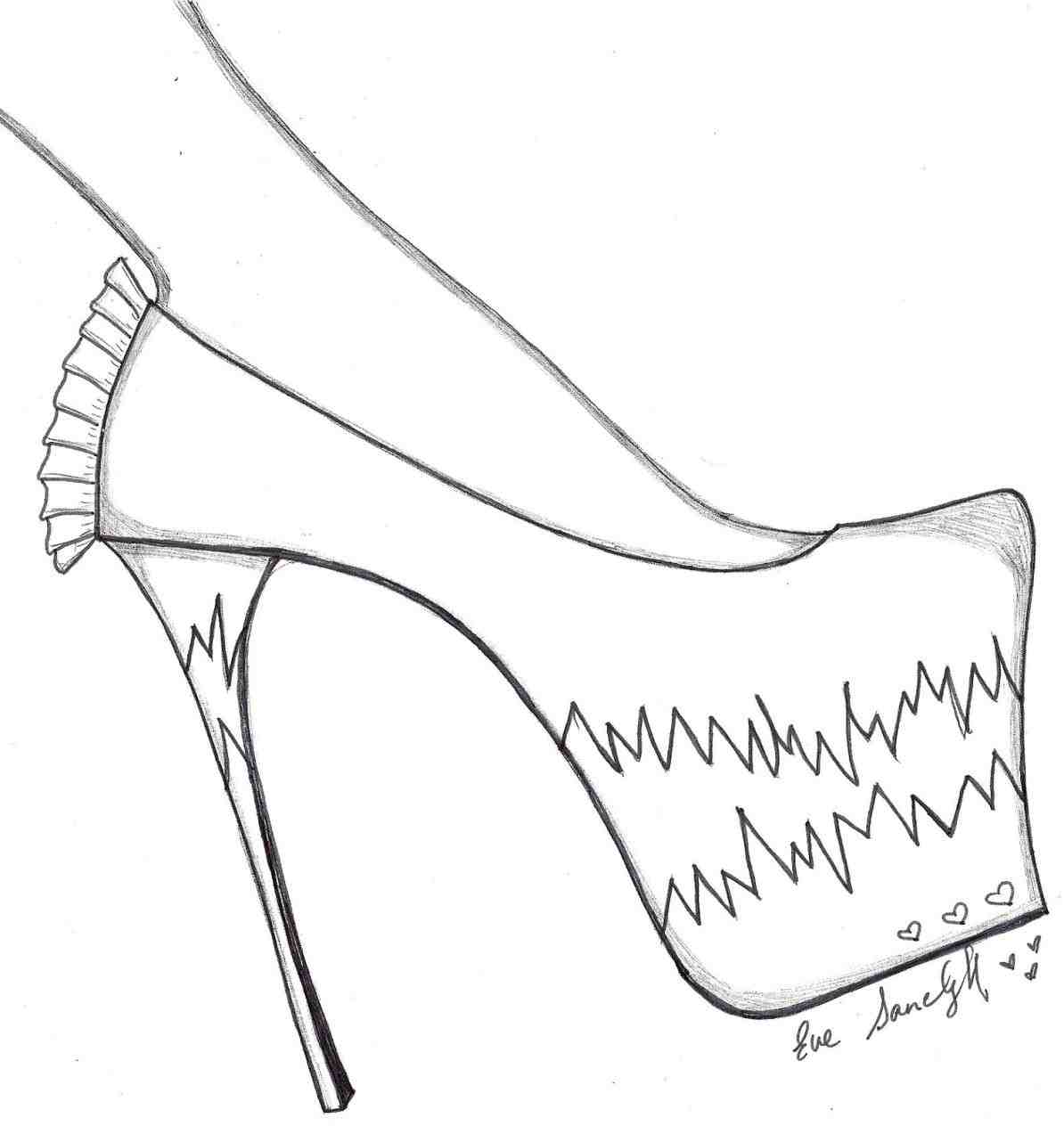 1194x1264 Shoes Drawing Easy