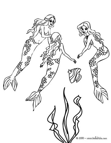 363x470 Group Of Lovely Mermaids Swimming Coloring Pages