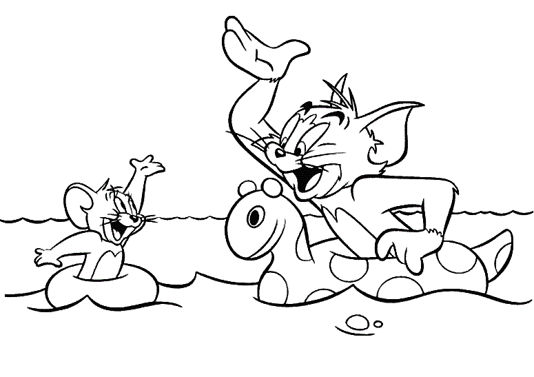 775x547 Tom And Jerry Swimming Coloring Page Animal Pages