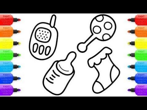 480x360 Baby Items Drawing Coloring Book Kids How To Draw Toys