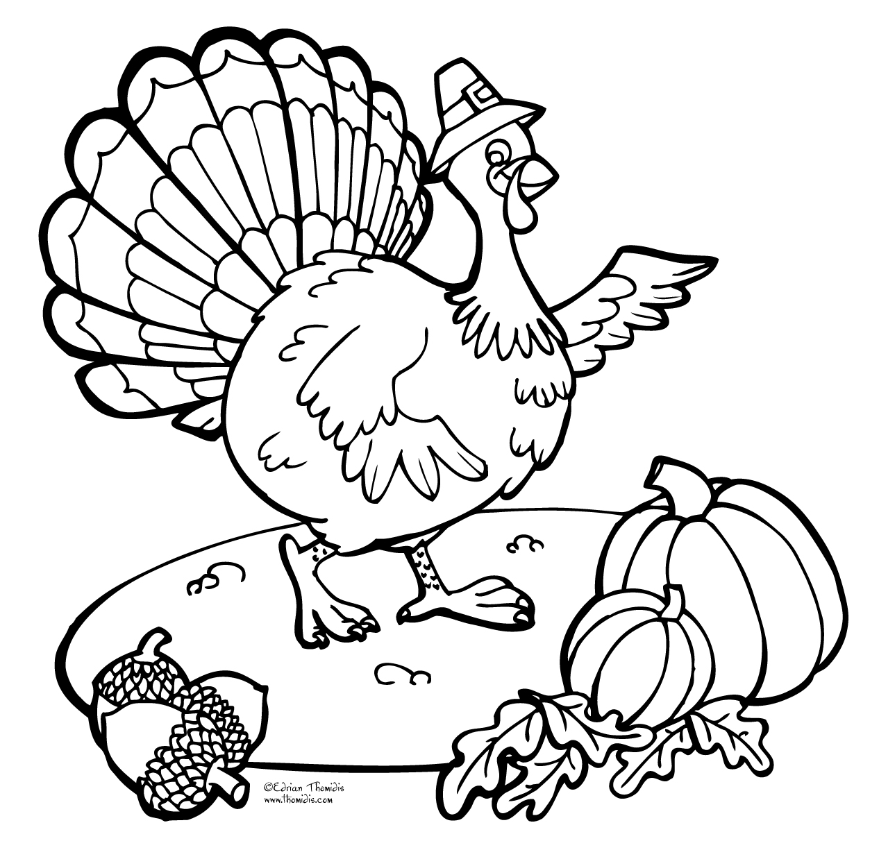 1266x1212 Easy Turkey Coloring Page For Thanksgiving Fancy Image