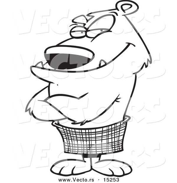 600x620 Vector Of A Cartoon Bear In A Kilt