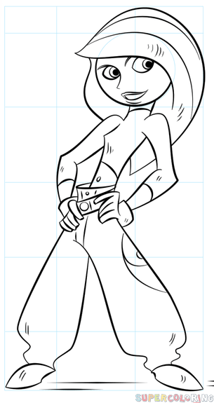 305x575 How To Draw Kim Possible Step By Step Drawing Tutorials