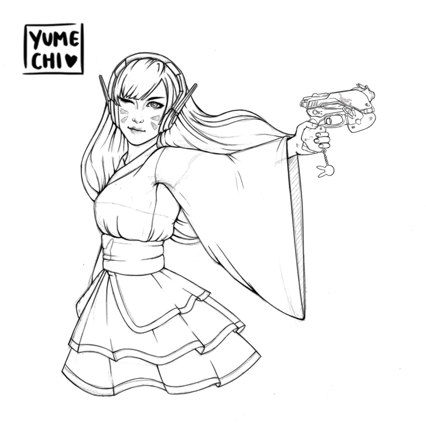 877x912 Kimono D.va Wip By Yumeechi