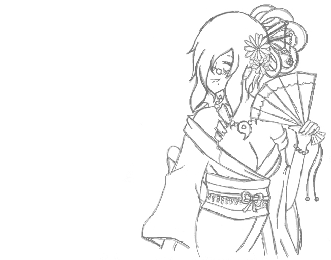 651x512 Org Mi Xyakusa Kimono Sketch By Kuro Chou