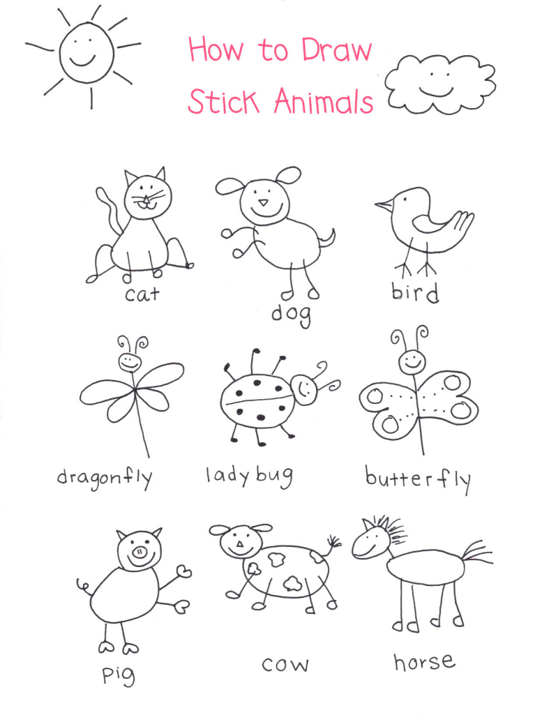 800x1035 Drawing Animals For Kindergarten How To Draw Stick Animals.pdf