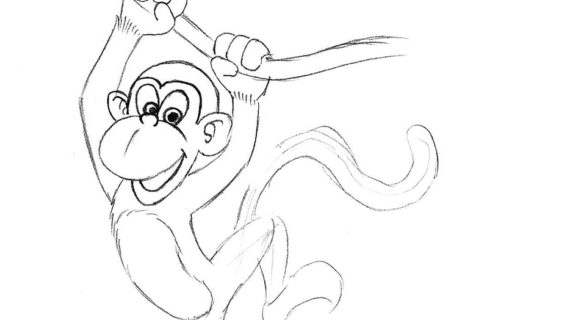 570x320 Monkey Step By Step Drawing Easy Drawing A Monkey Step By Step