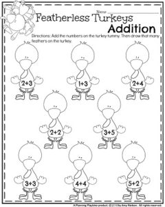240x300 Fall Kindergarten Worksheets For November