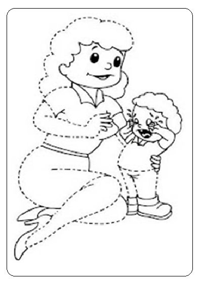 399x560 Momy And Baby Tracing Worksheet For Preschool And Kindergarten