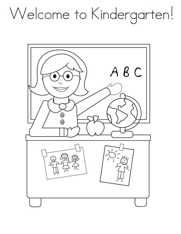600x776 New Welcome To Kindergarten Coloring Page Cool
