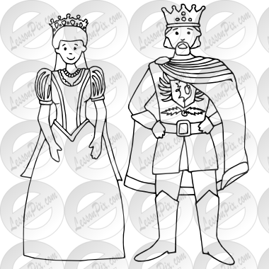 380x380 King And Queen Outline For Classroom Therapy Use