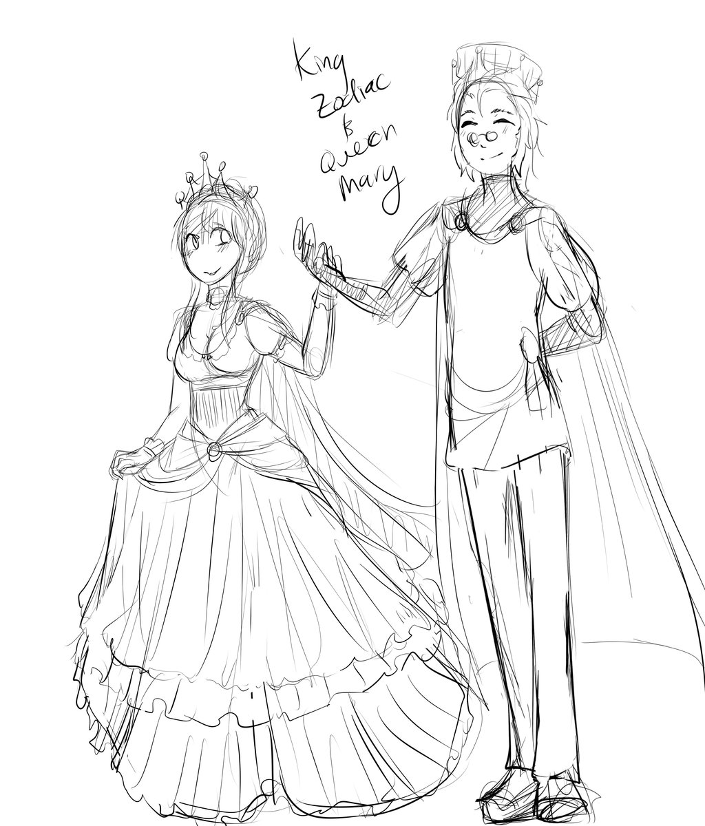 1024x1200 Queen Mary And King Zodiac By Chibi Works