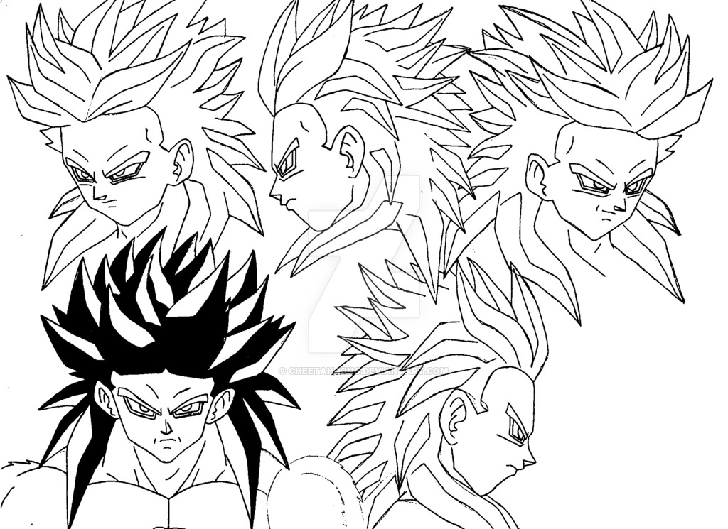 1024x745 Mirai Trunks Ssj4 Lineart By Cheetah King