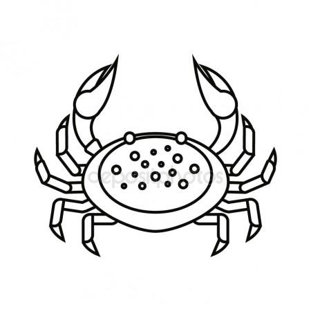 450x450 Flat Thin Line Crab Isolated On White Background