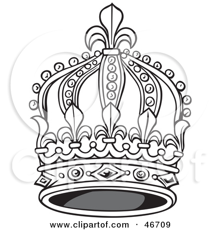 450x470 Clipart Illustration Of A Tall Black And White Elegant King Crown
