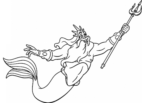 480x348 King Triton Coloring Page Free Printable Coloring Pages