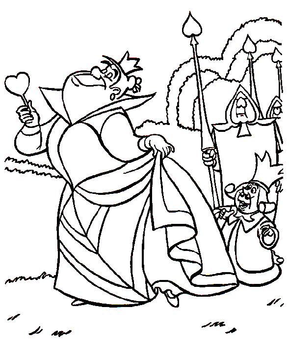 589x691 Alice In Wonderland Queen Of Hearts Coloring Pages Fun Doors