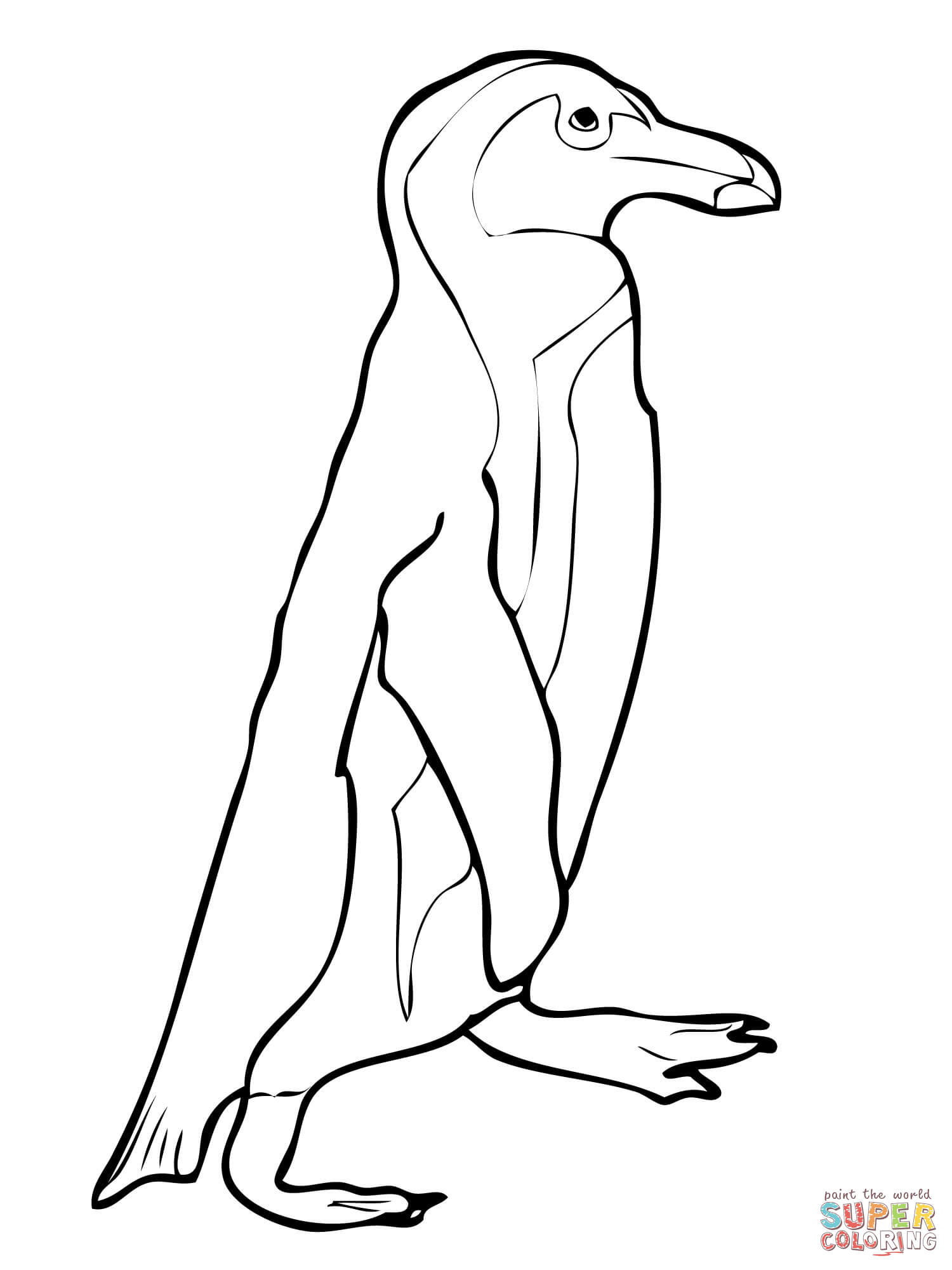 1500x2000 Drawn Penguin Colouring Page