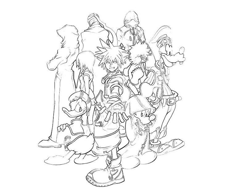 736x613 Kingdom Hearts Coloring Pages