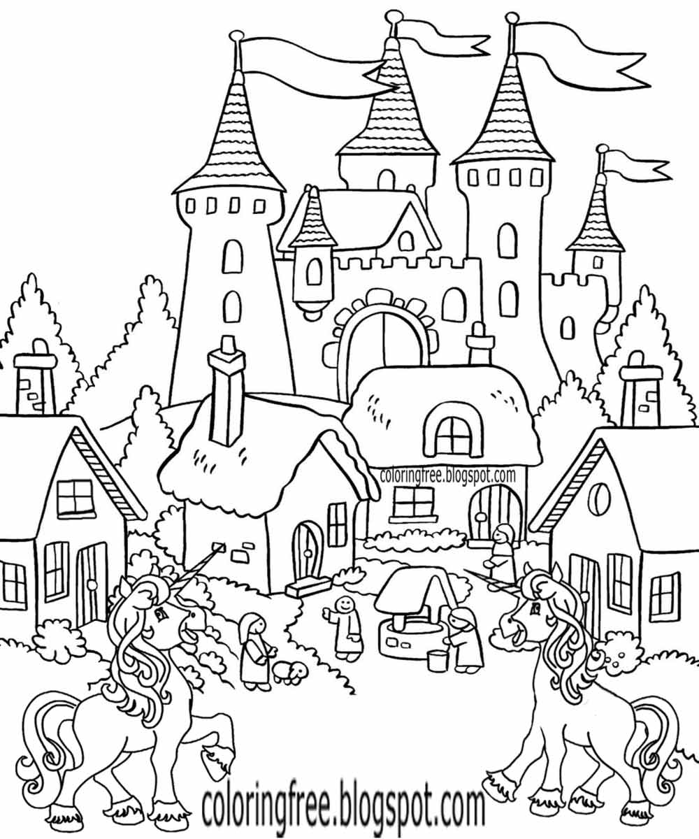 1000x1200 Printable Unicorn Drawing Mythical Coloring Book Pictures For Kids