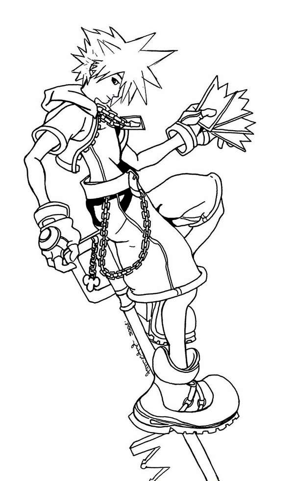 600x982 Sora From Kingdom Hearts Coloring Page