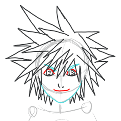400x398 How To Draw Sora From Kingdom Hearts In Step By Step Drawing