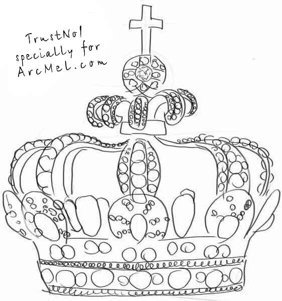 562x600 How To Draw A Crown Step By Step