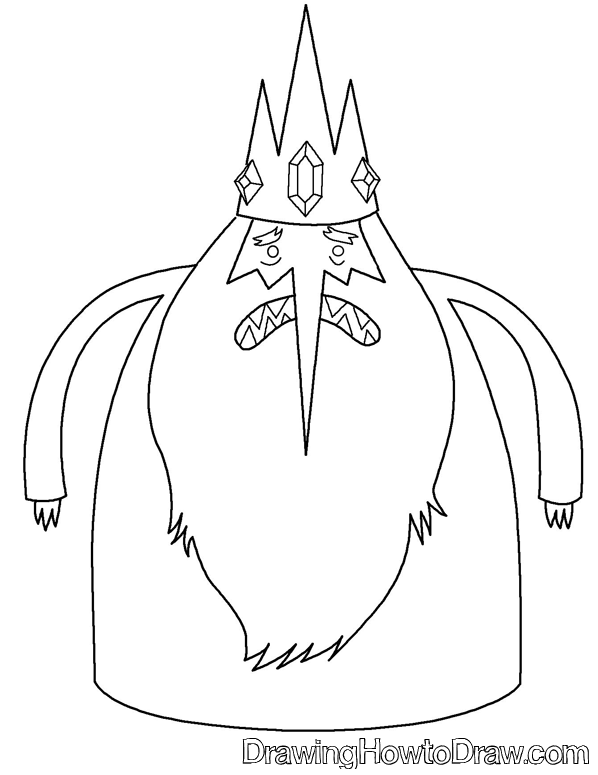 598x775 How To Draw The Ice King From Adventure Time With Easy Step By