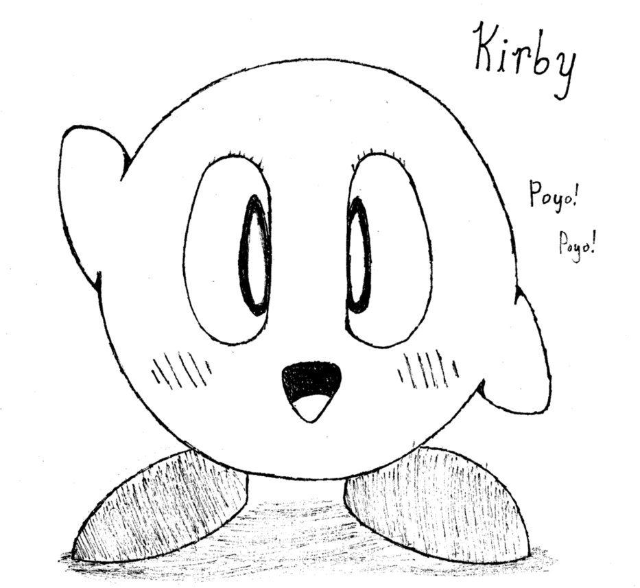 933x857 Kirby Ink Drawing By Unilegger