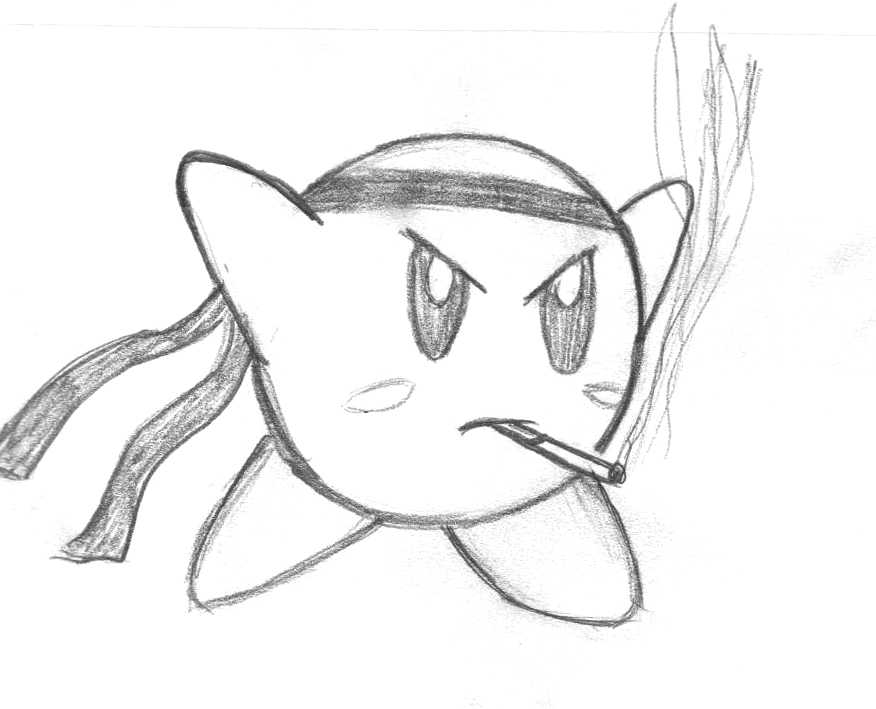 876x709 Kirby Smoking And Fighting By Airportroad