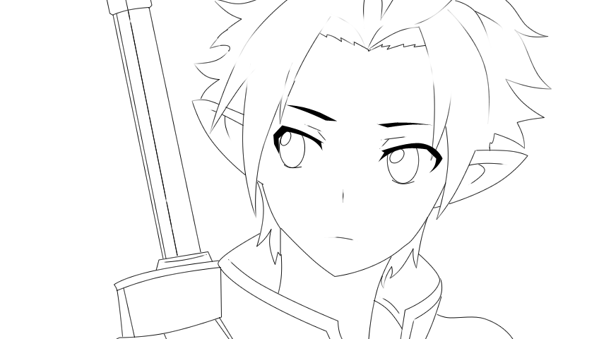848x480 Kirito Alo Lineart By Fx8000