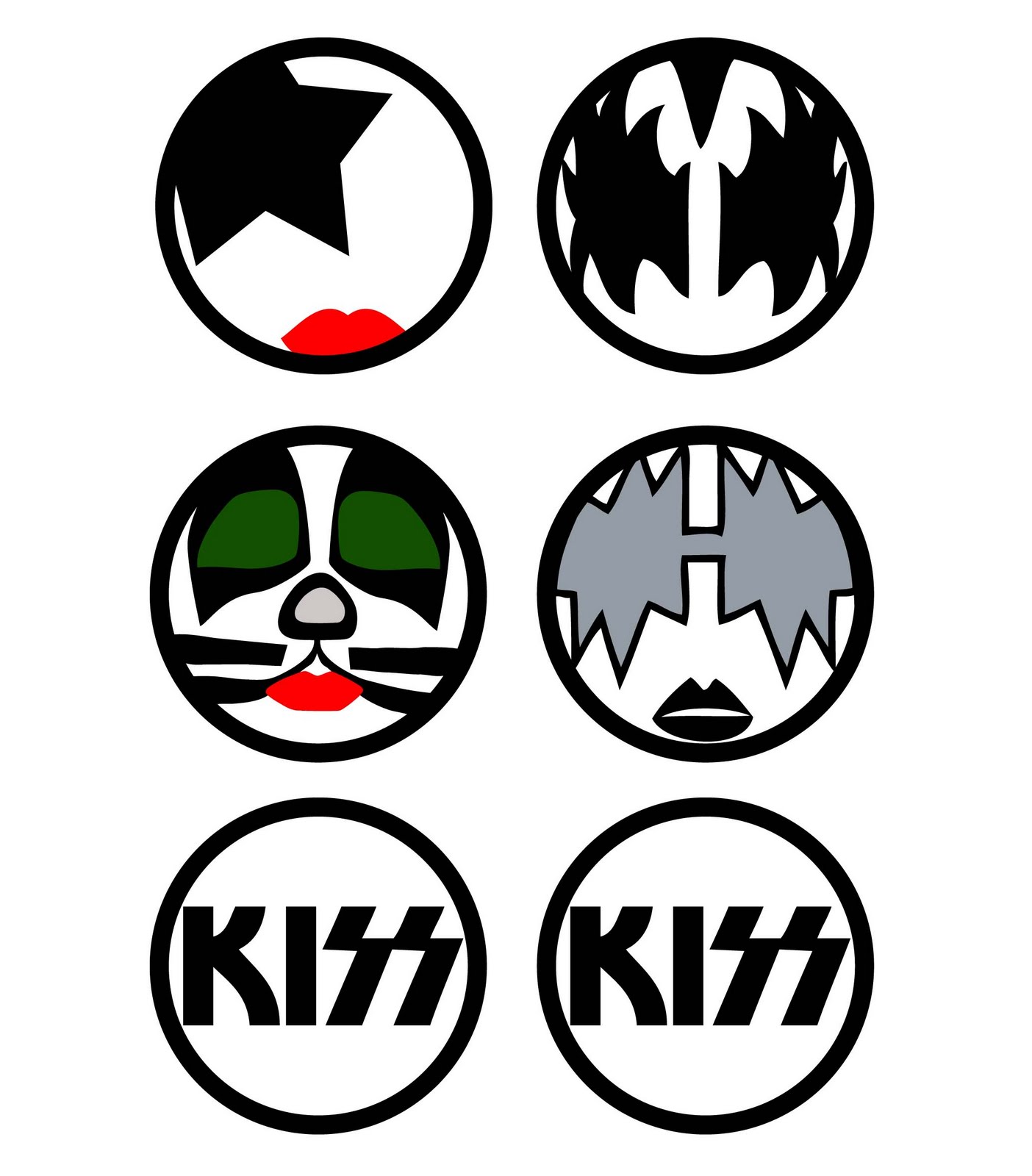 1404x1600 Kiss rockband templates Used Their Make Up Designs To Create