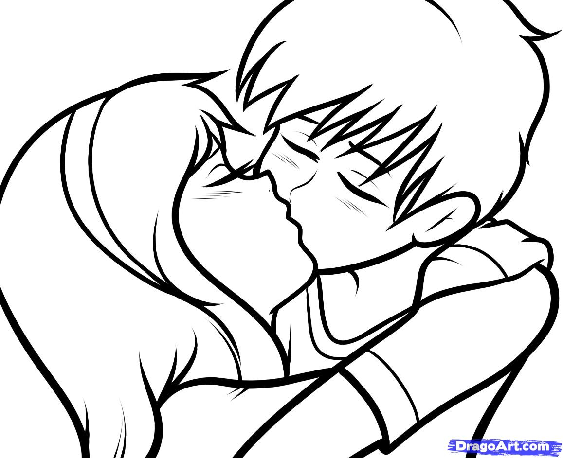 1157x942 Cartoon Kiss Drawing How To Draw A Kiss For Kids, Stepstep, People