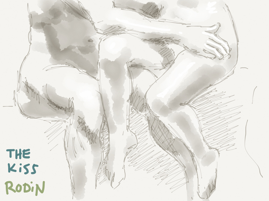 555x416 The Animated Woman The Kiss.