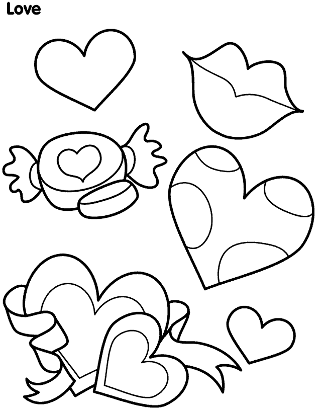 643x815 Hearts And Kisses Coloring Page