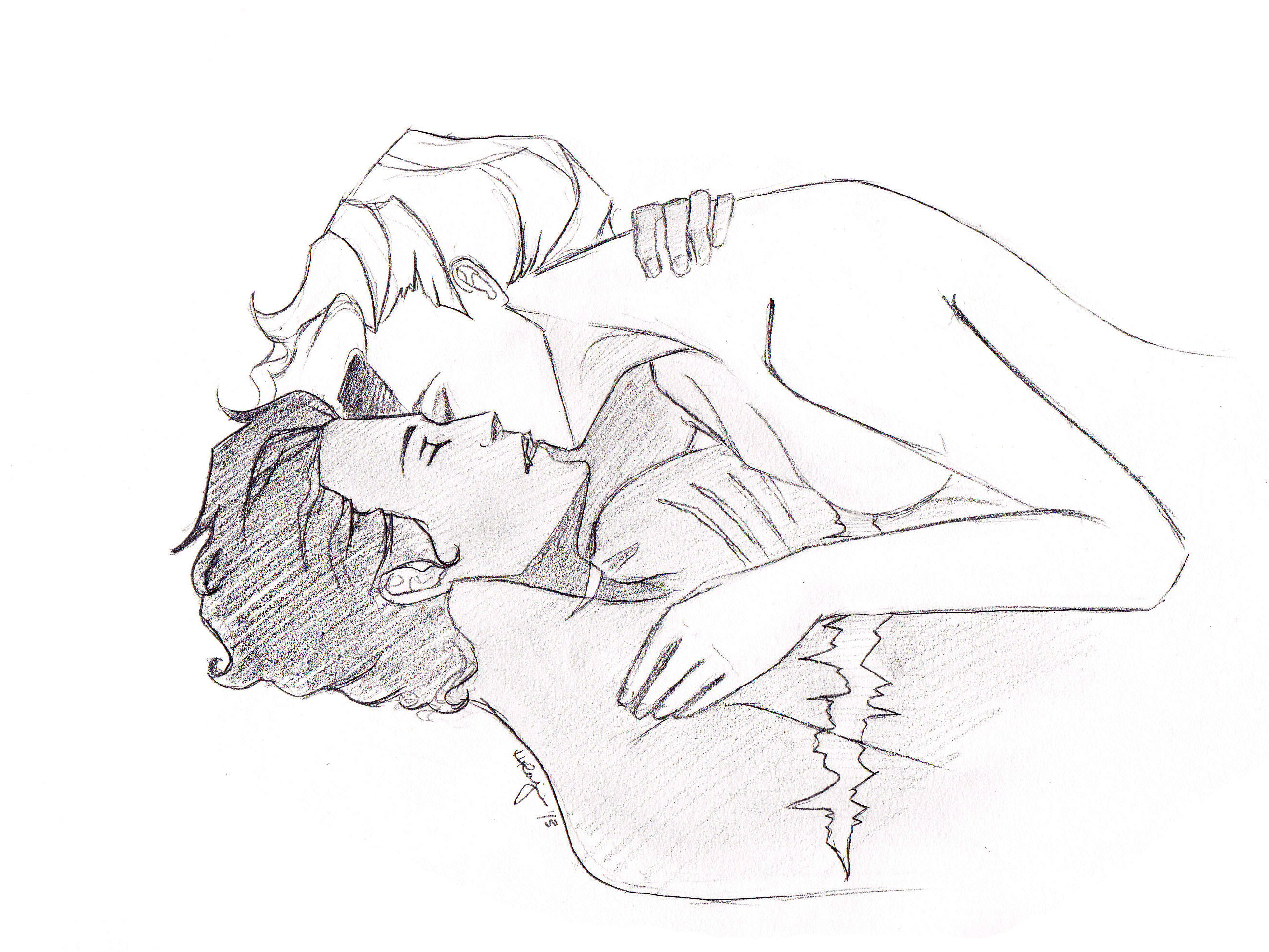 2629x1972 Easy Pencil Drawings Of People Kissing Fashionplaceface Cute