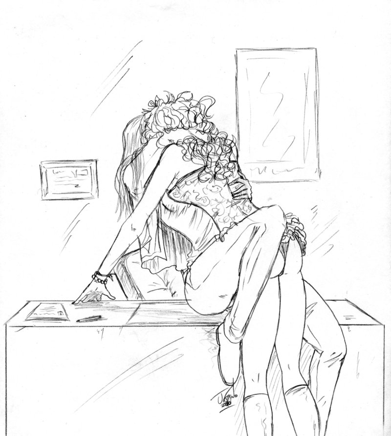 800x892 Girl Kiss Commission By Destinyfall