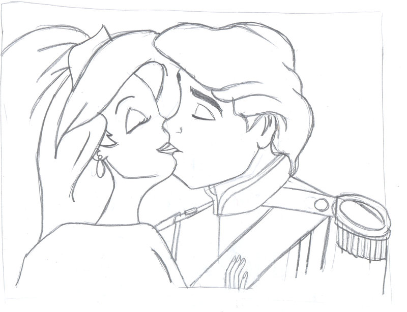 800x614 Ariel And Eric's Wedding Kiss By Littleseamaid