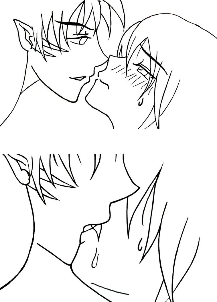 758x1054 How To Drawing Anime Kiss