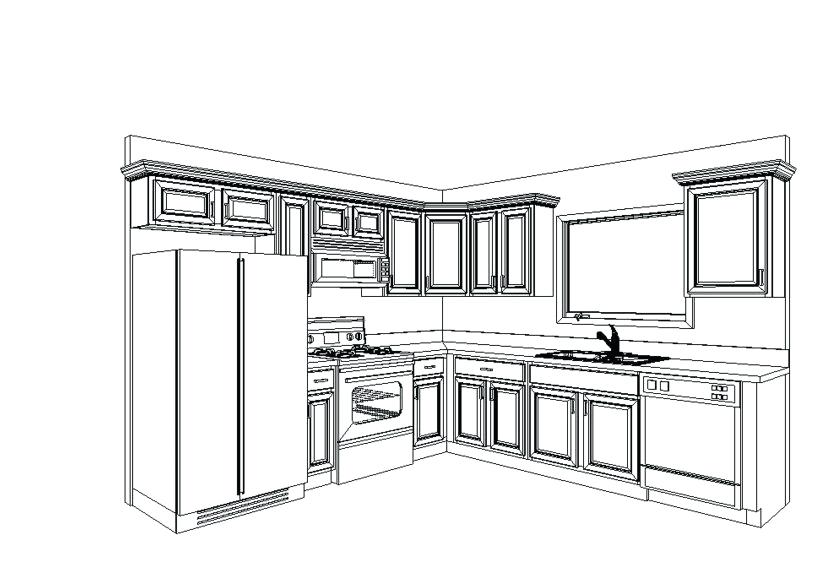 Kitchen Cabinet Drawing at GetDrawings | Free download