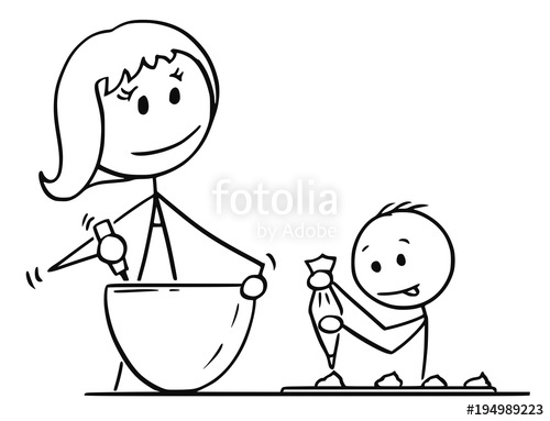 500x383 Cartoon Stick Man Drawing Conceptual Illustration Of Mother Or Mom