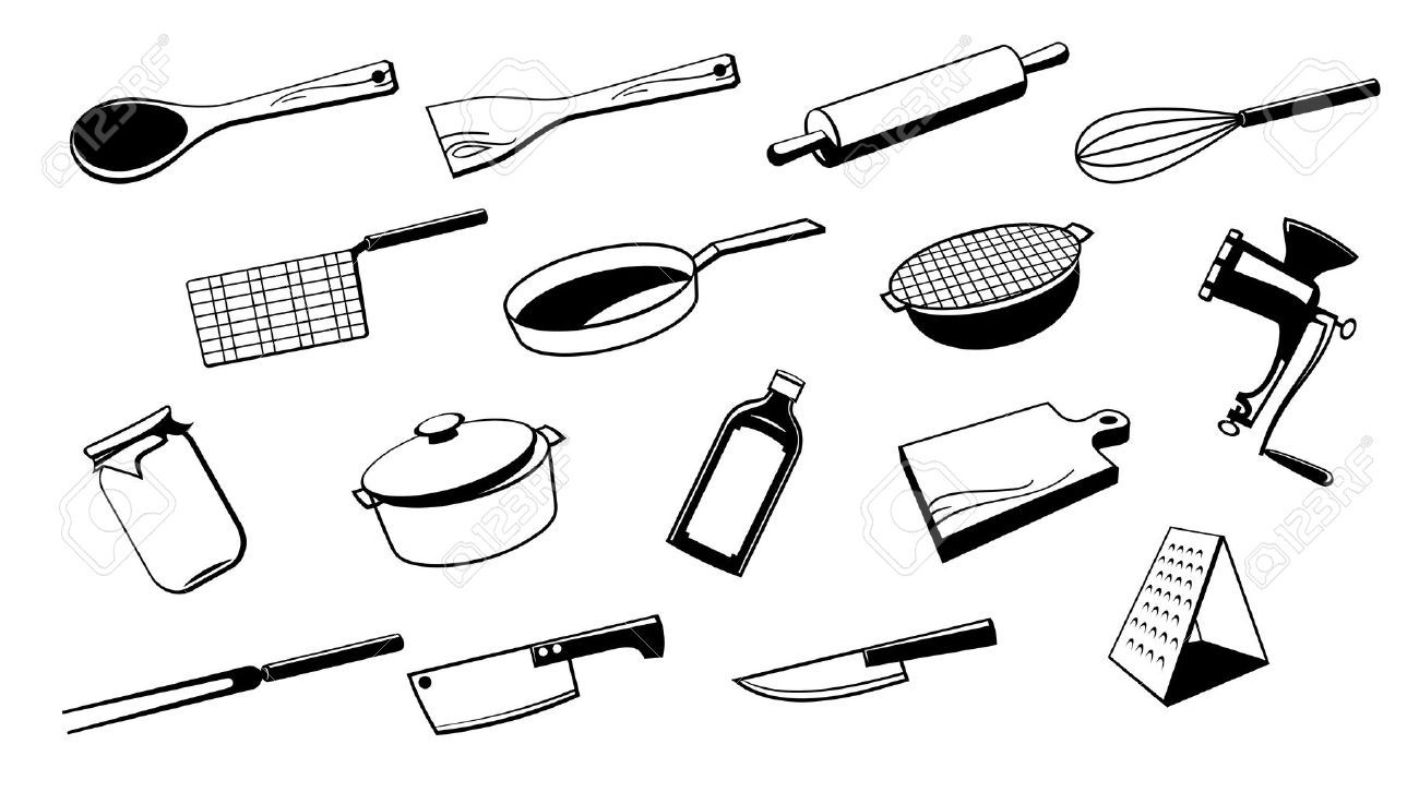 1300x726 Classy Kitchen Tools Drawing Inspiration Design Of Kitchen