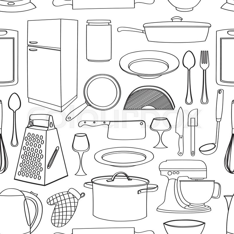 800x800 Doodle Pattern Kitchen