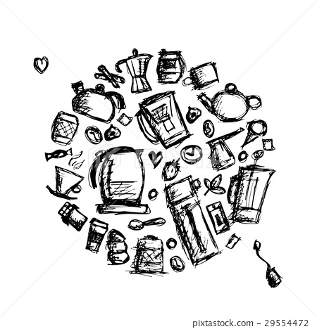 450x468 Kitchen Utensils, Sketch Drawing For Your Design