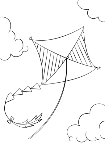 340x480 Kite Flying Coloring Page Free Printable Coloring Pages