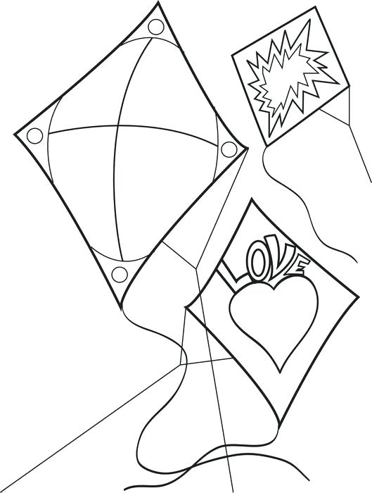 529x700 Kite Drawing For Coloring Brexitbook.club